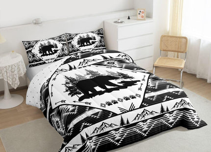 Feelyou Bear Comforter Set All Season Cabin Bear Animals Bedding Set with 2