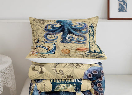 Feelyou Octopus Ocean Kraken Comforter Set Queen Size Girls Boys Bedding