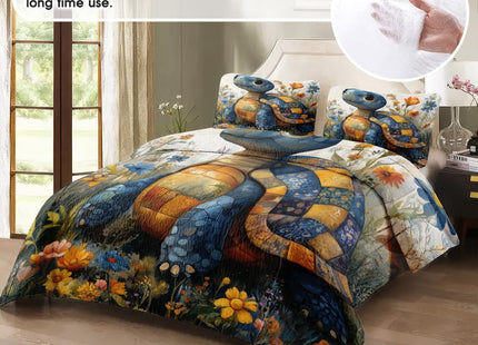 Jeminise Sea Turtle Pattern Quilt, Animal Patchwork Sea Turtle Quilt Set Patchwork Style, Premium Pattern Quilt Bedspread, Animals Bedding Quilts Gift for Men Women