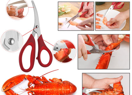 Seafood Tools Set includes 4 Crab Crackers 4 Seafood Fork 4 Lobster Crackers 4 Seafood Scissors -Nut Cracker and Storage Bag（17 Piece ）