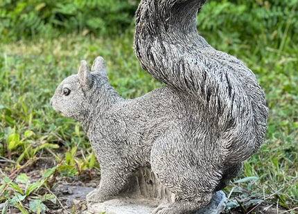 Realistic Forest Squirrel Statue Animal Concrete Sculpture for Garden Patio Backyard Handmade Squirrel Figurine