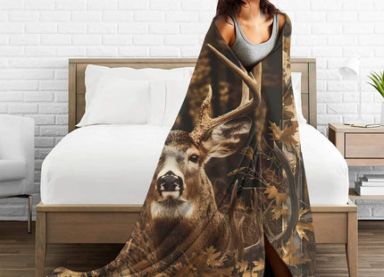 Country Deer Blanket Deer Elk Decor Throw Blanket Gifts for Girls Boys Deer Deer Winter Couch Bedding Super Warm Soft Plush Lightweight Fleece Flannel Blanket for Kids Adults Men Women 50"X40"