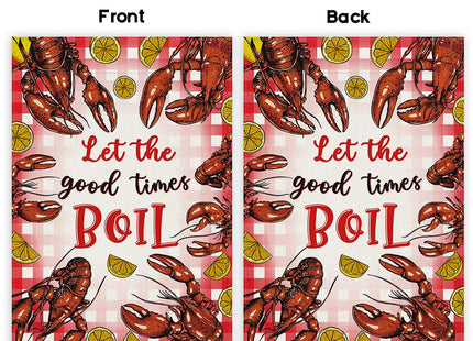 Crawfish Boil Garden Flag 13×18 Inch lobster Seafood Home Party Decor