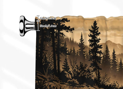 XBFCDN Rustic Forest Bear Family Window Valance