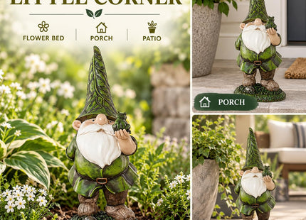 Topadorn Garden Gnome Statue, 10.24" Woodland Outdoor Gnome