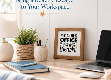 pechpell Beach Office Decor Wooden Sign Coastal Wall Art for Shelf Desk