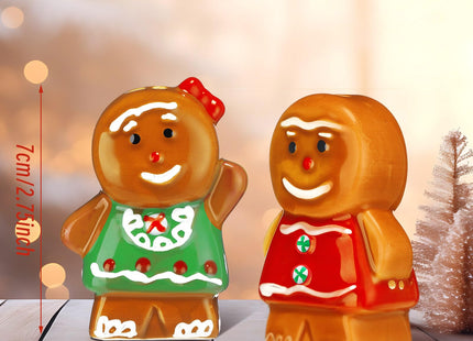 RimCereal 2 Pcs Christmas Gingerbread Shaped Salt and Pepper Shakers, Brown