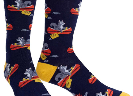 Sock It To Me, Keep on Paddling, Men's Crew Socks, Canoe Squirrel Socks