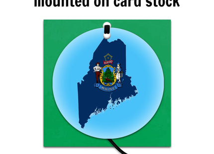 Maine Christmas Ornament - Frost Edge, State Flag and Map, 2026 Gift