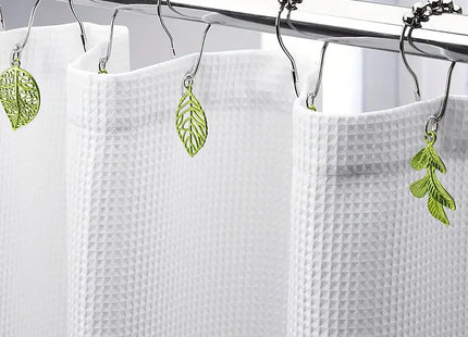 12pcs Tree Leaf Shower Curtain Hooks Rings,Woodland Forest Style Theme Home Shower Curtain Rings Decor Accessories
