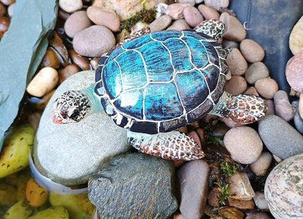 Purple Star Small Turtle Figurine Sea Turtle Decor Little Resin Statue Blue