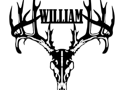 Personalized Deer Head Metal Sign, Custom Deer and Forest Metal Wall Art, Farmhouse Wall Decor, Rustic Outdoor Plaque, Customized Deer Hunter Last Name Signs, Outdoor Decor, Housewarming Gift