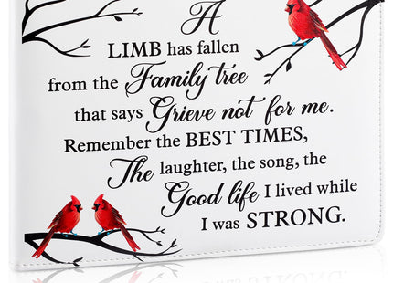 Patelai Funeral Guest Book with Pen, Cardinal
