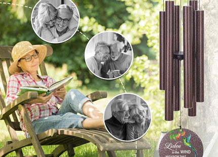 Extrabily Personalized Hummingbird Memorial Wind Chimes