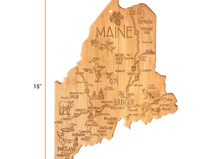 Totally Bamboo Destination Maine State Shaped Cutting Board