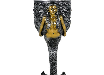 Fantasy Mermaid Octopus Wine Goblet - Sparkling Silver Tail Chalice Cup