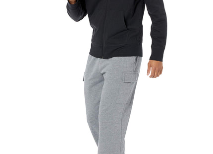 Amazon Essentials Men's Lightweight French Terry Full-Zip Hoodie, Black, Large