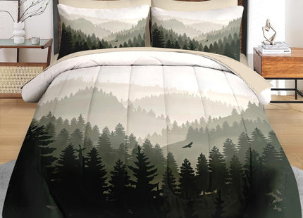 Pamnest Queen Comforter Set with Sheets, 7 Pieces Mountain Forest Bedding