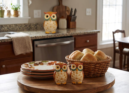 Hanna’s Handiworks Autumn Owl Salt & Pepper Shakers Set
