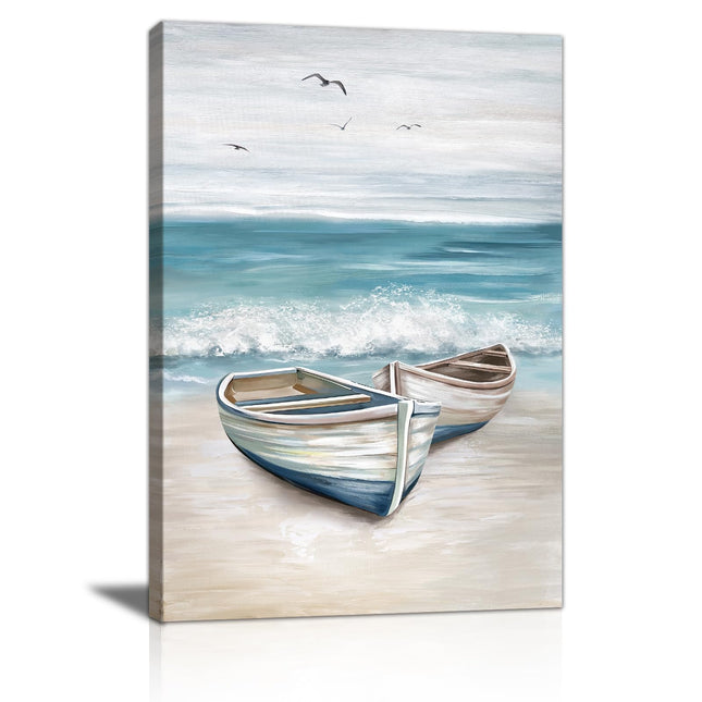 WENGTIAO Beach Coastal Canvas Wall Art Beach Wall Art Painting 12"x16"