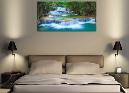 DZL Art S75275 Canvas Prints Wall Art Forest Waterfall Landscape Forest Scenery Painting Nature Wilderness Photography for Living Room Bedroom Bathroom Home Office Decor