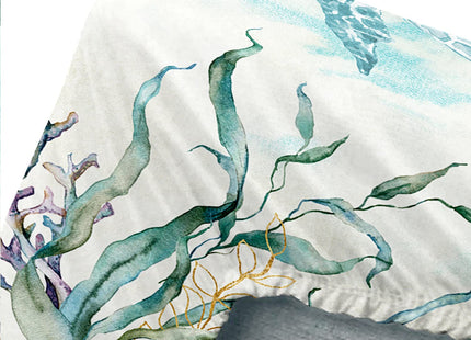 CVHouse Sea Turtle Bed Sheets Set, Twin Size, Ocean Watercolor Bedding, 1 Flat & 1 Fitted Sheet with 2 Pillow Cases - 4 Pieces