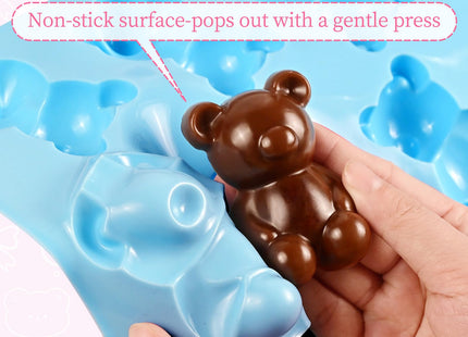 Bear Silicone Mold, 2 Pack Large Bear Chocolate Molds 16 Cavity