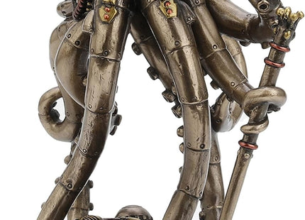 Veronese Design 6 3/4 Inch Tall Steampunk Octopus Space Observer Cold Cast Bronzed Resin Fantasy Collectibles Animals Figurine Space Alien Home Decor