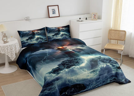 Feelyou Ocean Lighthouse Bedding Set King Size for Kids Teens