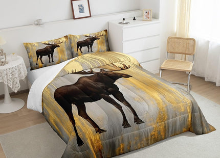 Erosebridal Moose Comforter Set Twin Rustic Woodland Wildlife Bedding Set