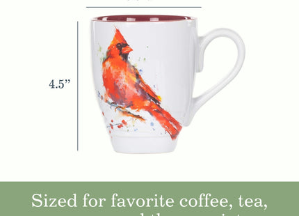 DEMDACO Watercolor Red and White Cardinal Mug by Dean Crouser