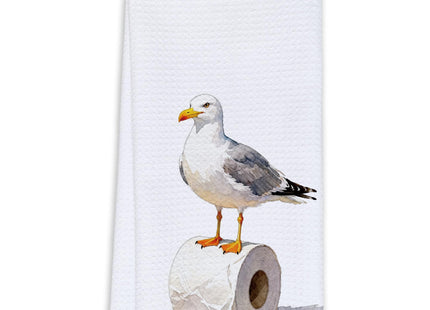 Cabana Bro Funny Seagull Bathroom Hand Towels, Seagull Gifts for Bird Lovers, Coastal Beach Sea Gull Decorative Hand Towels for Guest Bathroom Washroom, 16x24 Inch