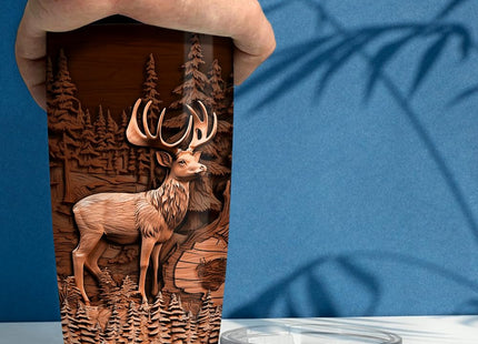 Deer Tumbler 20oz Stainless Steel Insulated Tumblers Coffee Travel Mug Cup Deer Gifts for Men Gift for Birthday Christmas