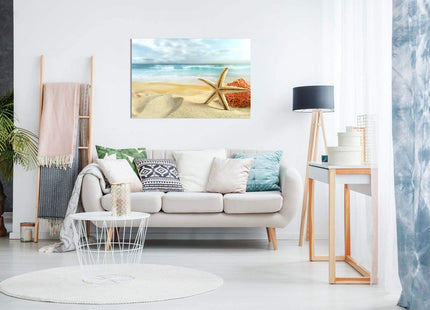 Starfish Beach Wall Decoration Canvas Wall Art Picture Print (18x12in)