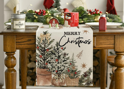 Artoid Mode Holly Pine Cone Xmas Table Runner Home Party Decor 13x72 Inch