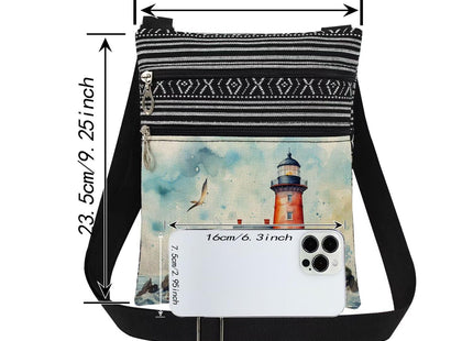 XiaoGalaee Lighthouse Print Messenger Bag Adjustable Shoulder Strap for Adult Sisters Teens Birthday Holiday Gift Travel Crossbody Bag Lighthouse Lovers Gift