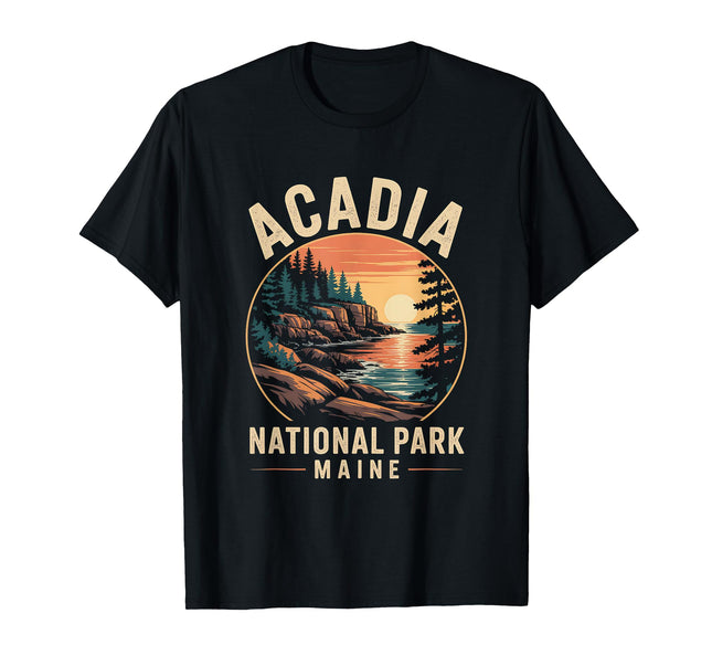 Retro Acadia National Park Maine Est 1916 Mens Womens Hiking T-Shirt