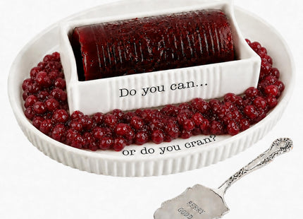 Mud Pie Cranberry Sauce Dish, Ceramic Can Berry Serving Dish Set