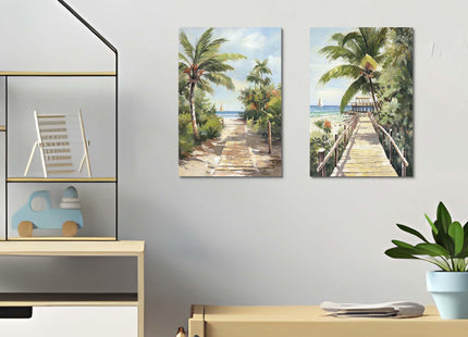 Beach Canvas Wall Art Abstract Coastal Seascape Painting Ocean Artwork