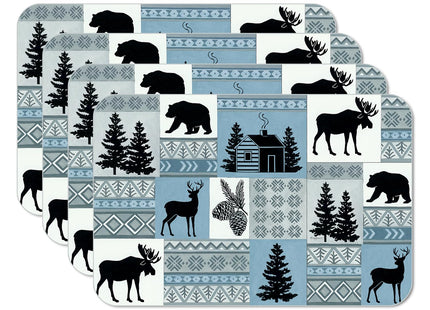 CounterArt Cabin in the Woods Reversible Easy Care Placemat 4 Pack