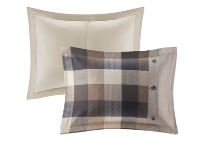 Madison Park Cabin Lodge Plaid Herringbone Comforter Set, 7PC Cal King