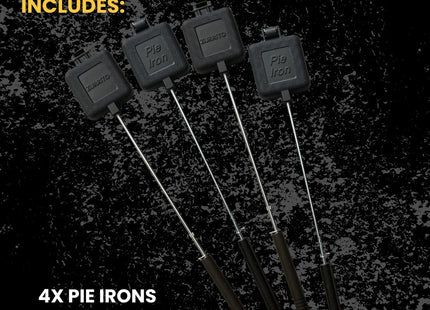 ZURRITO 4x Campfire Pie Iron (28inches Long) Bundle Set, Cast Iron Pie Pan, Mountain Pie Maker, Cast Iron Sandwich Maker, Pie Iron for Camping, Campfire Sandwich Maker