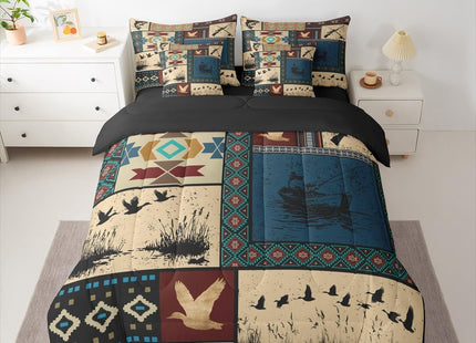 Erosebridal 7 Pieces Boys Wild Duck Fish Bedding Set Twin Size