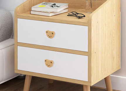 MOROBOR 12PCS Bear Shaped Wooden Knobs Single Hole Beech Wood Handles Cupboard Cabinet Handle Knob for Chest of Drawers with Screws& Expansion Tube