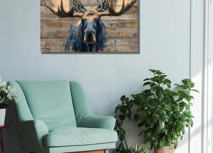 Personalized Moose Wall Decor Rustic Wooden Plaque Cabin Wildlife Artwork