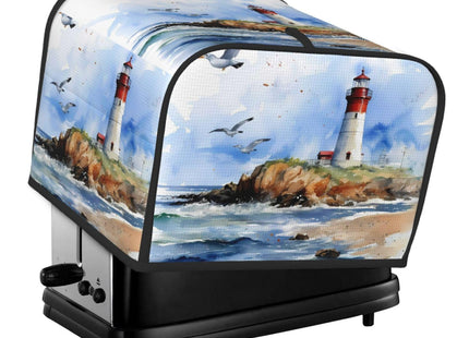 DXTKWL Toaster Cover 4 Slice Sea Beach Lighthouse Waterproof Appliance Cover with Hang Loop Bread Baker Toaster Cover for Kitchen