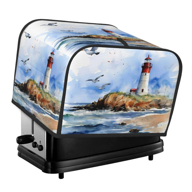 DXTKWL Toaster Cover 4 Slice Sea Beach Lighthouse Waterproof Appliance Cover with Hang Loop Bread Baker Toaster Cover for Kitchen