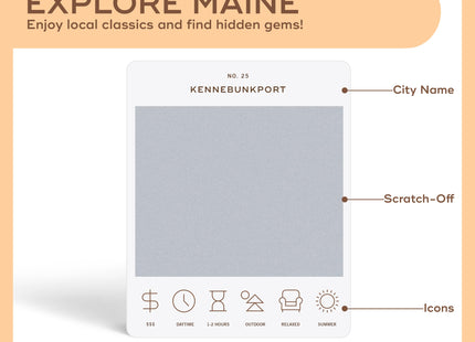 Reach International Outfitters Maine Adventure Bucket List: 50 Scratch-Off Cards for Outdoor Activities, Tourist Attractions, and Road Trips - Perfect Travel Gift and Guide for Exploring Maine