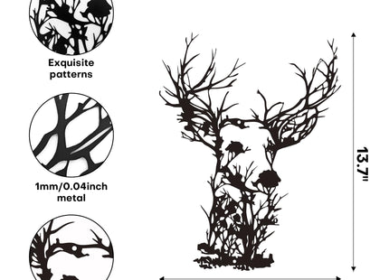 Xedatric Deer Head Metal Wall Art Wildlife Hunting Lodge Decor