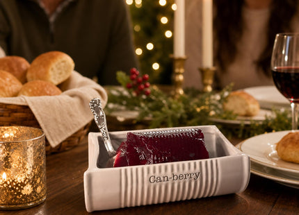 Mud Pie Can-Berry Ceramic Cranberry Serving Dish, Includes Spatula